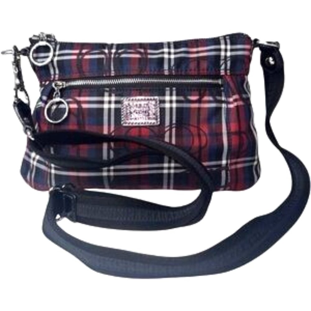 Like New Coach Poppy Plaid Crossbody Bag Purse